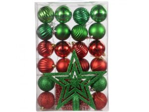 werchristmas christbaumkugel set baumspitze chollitos frontal
