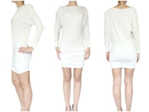 vestido corto manga blancoxl frontal