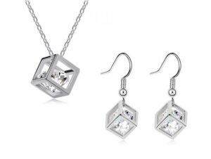 cube earrings necklace chollitos frontal