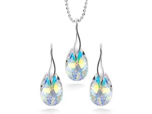 conjunto pendientes silvercraft shinypear a frontal