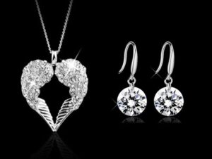 conjunto colgante swarovskielements angel 2 frontal