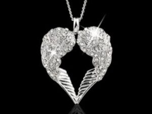 conjunto colgante swarovskielements angel frontal