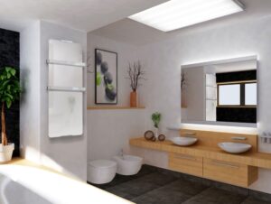 toallero electrico panel zafirv600lux frontal