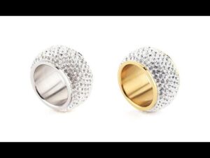 anello moon swarovskielements moon au 14 frontal
